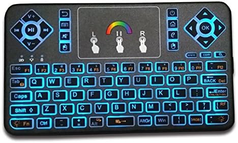 2.4G Backlit Keyboard Mouse,RabbyRock wireless Ultra Slim Rechargable Multimedia Backlit Keyboard With Touchpad Mouse PC,Tablets, Smart TV,Android TV