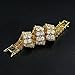 JINAO 2-Row Tennis Bracelet for Men & Women, 14K Gold Plated Brass, Iced-Out Cubic Zirconia Chain, Unisex Hip-Hop Style