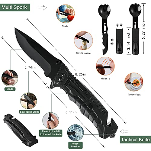 Emergency Camping Outdoor Survival Kit First Aid Kit, Tactical Camping Gear Tool, Cool Gadgets