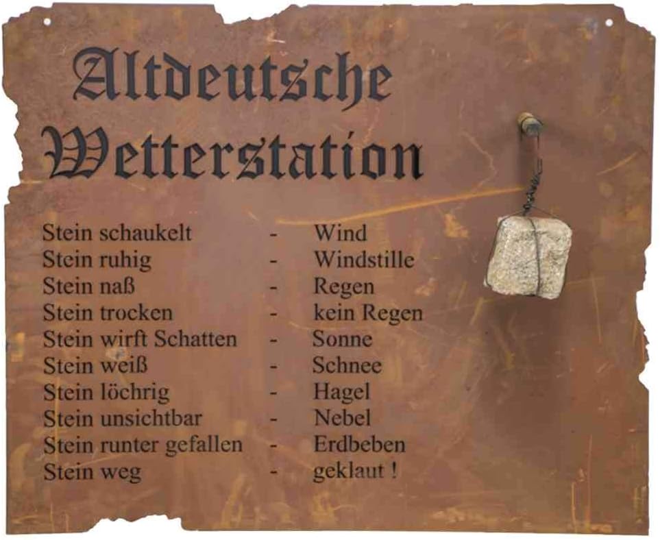 Siena Garden 1 0992 Altdeutsche Wetterstation Edelrost Inkl Stein Hangend 80x70 Cm Braun Amazon De Garten