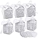 VGOODALL 100 PCS Wedding Favor Boxes Laser Cut boxes Party Favor Box Small Gift Boxes Lace Candy Boxes for Wedding Baby Shower Birthday Party with Ribbons