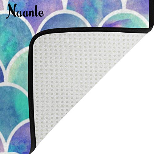 Naanle-Watercolor-Rainbow-Mermaid-Scale-Non-Slip-Area-Rug-for-Living-Dinning-Room-Bedroom-Kitchen-4-x-648-x-72-inches-Colorful-Nursery-Rug-Floor-Carpet-Yoga-Mat Naanle Watercolor Rainbow Mermaid Scale Non Slip Area Rug for Living Dinning Room Bedroom Kitchen, 4' x 6'(48 x 72 inches), Colorful Nursery Rug Floor Carpet Yoga Mat