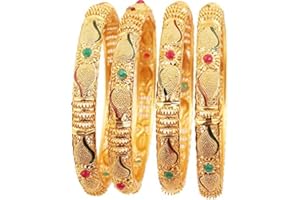 Jewar Bangles Indian Rajasthani Handmade Meena Work Gold Plated Ad Traditional Jewelry gifting wedding party