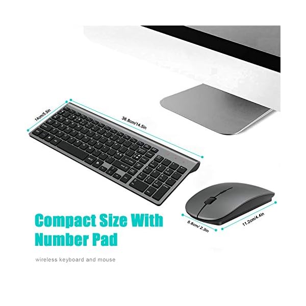 Wireless-Keyboard-and-Mouse-SetsUK-Layout-24Ghz-USB-Receiver-Full-Size-Keyboard-Combo-Compact-Compatible-with-iMac-Mac-PC-Laptop-Tablet-Computer-Windows-Deep-Grey Wireless Keyboard and Mouse Sets, UK layout 2.4Ghz Usb Compact Portable Ergonomics Slim Wireless Keyboard Mouse For PC…