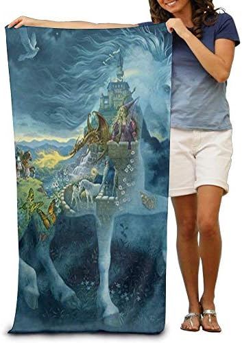xcvgcxcvasda Unicorn And Castle Adult Beach Towels Plush Multipurpose Use Quality Towels For Yoga Swim Beach Gym Quick Dry