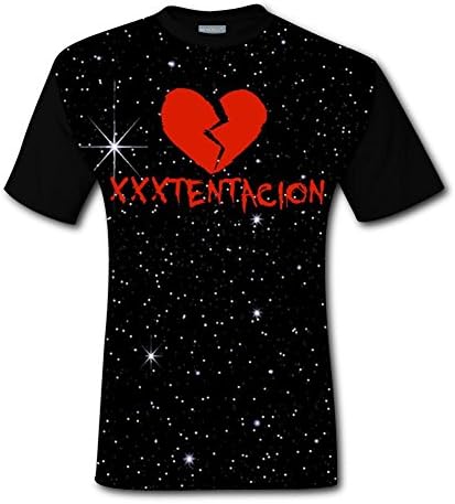 Men's Casual Graphics Rap Singer Xxxtentacion 3D Printed T-Shirts Short Sleeve Tops Tees XXL