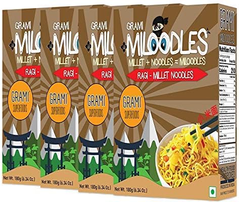 Grami Superfoods Ragi Millet Noodles (180g X 4 Pack)