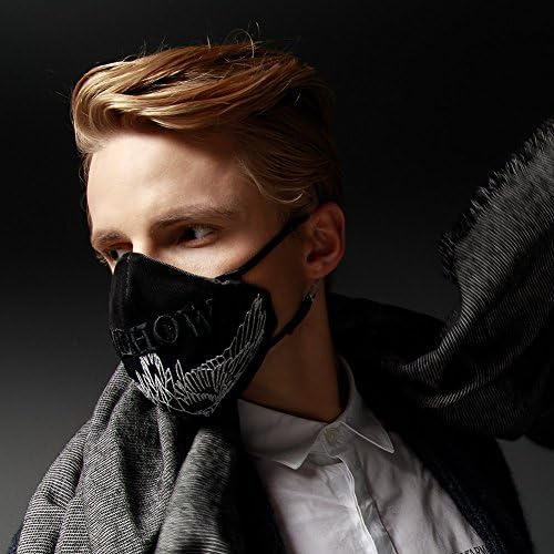 MeHow Mouth Mask Superb Black Eagle Wings PM2.5 Anti-dust Haze Six-layer Silicone Composite Nose Filter Washable Cotton Mouth Masks with Replaceable Filter (1 Mask + 2 Filters)