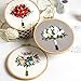 Akacraft Unfinished Embroidery Starter Kit, Cotton Fibric with Water Soluble Pattern, 6 inch Plastic Embroidery Hoop, Color Threads, and Needles, Handy Bouquet Series-Mixed Flowers