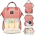 Sunveno Baby Diaper Bag Mummy Maternity Nappy Bag Large Capacity Travel Backpack Desiger Nursing Bag for Baby Care Pink