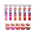 6-PACK Peel-Off Colored Lip Stain Gloss | Variety of SIX Luscious, Sexy Colors | Apply, Let Dry, Peel Away, and Look Beautiful!