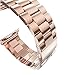 Arteck 38mm Stainless Steel Strap Wrist Metal Apple Watch Band Replacement w/ Metal Clasp for iWatch Apple Watch All Models 38mm (Rose)