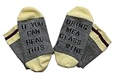 Easyhon Christmas Unisex Women Men wine full cotton socks Xmas If You can read this Socks(Dark Gray,One Size)