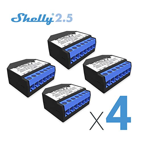Shelly 2.5 Relay Switch,WiFi Smart Home Automation,Compatible with Alexa & Google Home,iOS Android, No Hub Required, Wireless Light Switch, Smart Appliances, Dual Power Metering, UL Certified, 4 Pack - Thumbnail 7