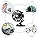 FYLINA USB Fan Mini Clip On Desk Fans Rechargeable and 2600mAh Battery Powered for Baby Stroller, Metal Design and 4.9ft USB Cable (Enhanced Airflow, Lower Noise, Black)