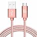 LAX Gadgets Durable Nylon Braided Tangle Free 2.0 Micro USB Android Charging and Data Sync Cable for Samsung, HTC, Motorola, Nokia, Kindle, MP3, Tablet and More[10 Feet-Rose Gold]