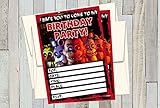 12 FIVE NIGHTS AT FREDDY'S Birthday Invitations (12 5x7in Cards, 12 matching white envelopes)