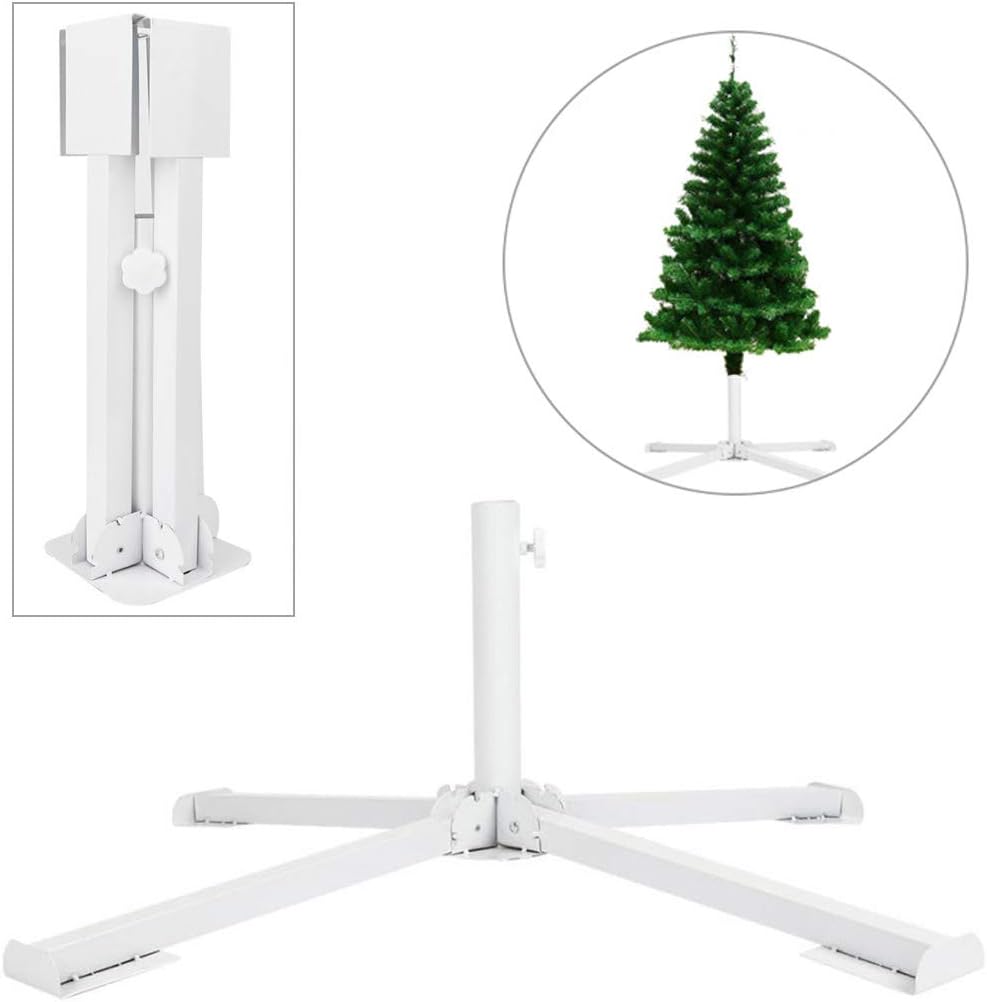 Amazon Com Gkanmore Artificial Christmas Tree Base Stand 4 Tripods Foldable Metal Base Stand Holder For Artificial Xmas Tree White Home Kitchen
