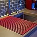 Domestic Corner - Dish Rack - Over-the-Sink Roll-Up Drying Rack - Dark Red