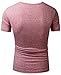 Mrignt Mens Short Sleeve Slim Fit Henley t-shirt with Button