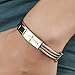 Licemya Bracelet for Men Fashion Jewelry Stainless Steel Bracelets, PU Leather/Stainless Wire Braided Hand Wrist Band, Classic Cross Cuff Bangle with Exquisite Box