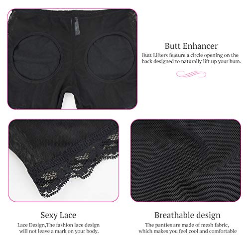 Women's Sexy Butt Lifter Panties-Seamless Enhancer Underwear Girdle Booty Lace Shapewear Body Shaper Tummy Control Boy Shorts - Thumbnail 5