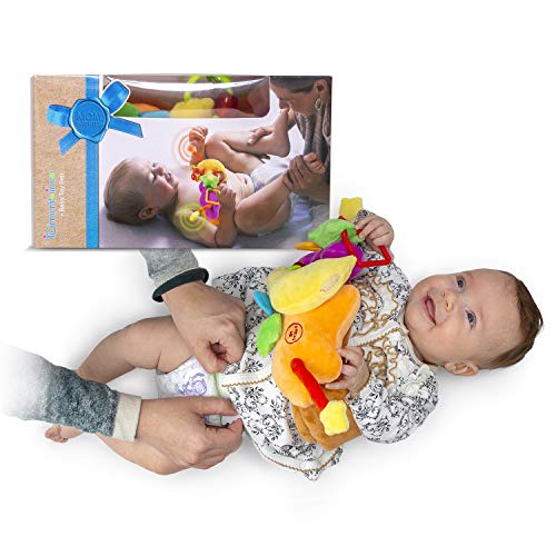 Tummbino Diaper Changing Made Easy, Distraction Baby Toy Interactive Toy Belt for Babies | Lights Up and Plays Music to Keep Your Child Occupied and Happy | Great Newborn and Infant Shower Gift Idea