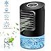 OVPPH Portable Air Conditioner Fan, Personal Fan Desk Fan Space Air Cooler Mini Table Fan Air Circulator Ultra-Quiet Purifier Cooling Fan with Handle and 7 Colors LED Lights for Home, Office, Dorm