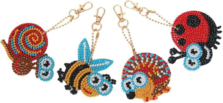 4 Pieces DIY Diamond Painting Keychain, Christmas Theme Diamond