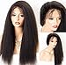 Chantiche Italian Yaki Straight Remy Human Hair Wigs for Black Women -Best Brazilian Glueless Lace Front Wig with Baby Hair 130 Density 16inches (Jet Black #1)