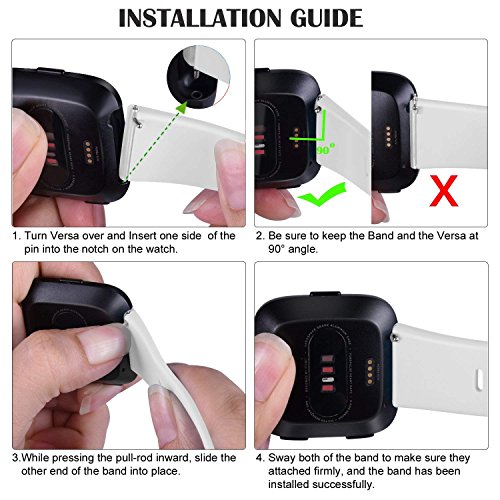 image for AK [3 Pack] Soft TPU Bands Compatible with Fitbit Versa, Elastomer Rep