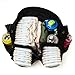 Black Canvas Messenger Satchel Diaper Bag with Pink Argyle Skull