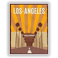 2 x 10cm/100mm Los Angeles LA Vinyl Stickers Travel Luggage #7771