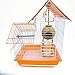 Tfwadmx Coconut Hide with Ladder, Natural Coconut Fiber Hanging Birdhouse Cage, Coconut Bird Shell Breeding Nest for Parrot Parakeet Lovebird Finch Canary (2 Pcs)