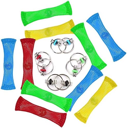 OBANGONG 14 Pcs Fidget Toys Relieve Stress Increase Focus Sensory Marble and Mesh Fidgets Anxiety Chain Fidget Ring for Adults and Children with ADHD ADD OCD Autism