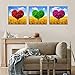 DZL Art 3 Panels H72133 Love Trees Canvas Framed Wall Art Painting For Home Decor