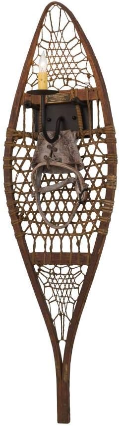 Meyda Tiffany 174530 Transitional One Light Wall Sconce from Alpine Collection in Natural Wood Finish, 24.00 inches