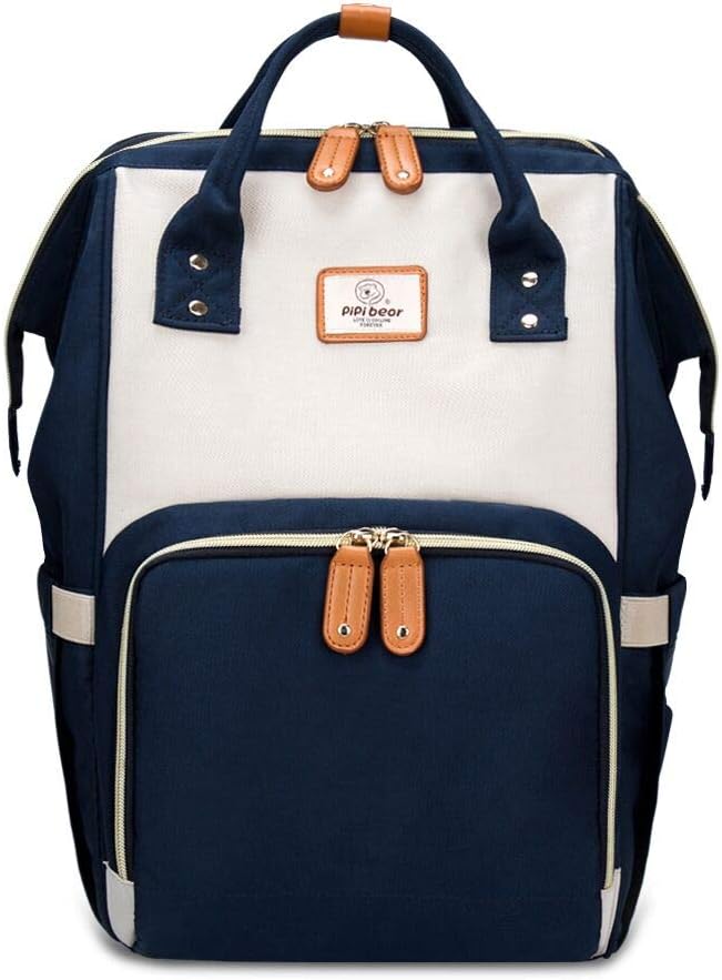 Pipibear Nappy Changing Backpack Bag, Multi-Function Waterproof Baby Changing Bag for Mom and Dad, Large Capacity