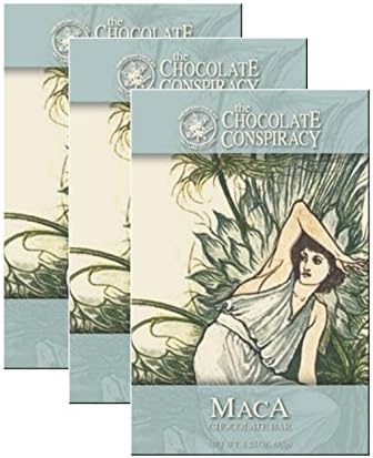 Chocolate Conspiracy Healthy Raw Dark Chocolate 73% Cacao 1.25oz Chocolate Bar - Maca, 3-pack