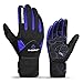 INBIKE Men's Winter Cold Weather Thermal Windproof Gel Bike Gloves Blue X-Large