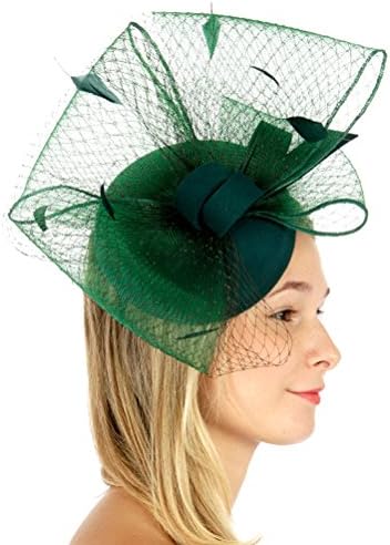 fashion2100 Solid Wool Fascinator Green
