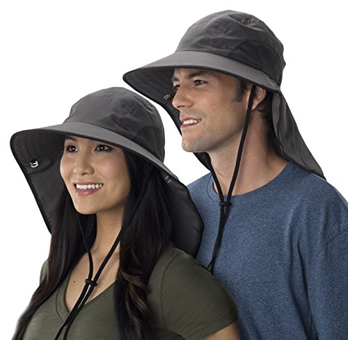 Sun Protection Zone Unisex Floppy Sun Hat (Charcoal with Black Trim)
