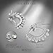 Wistic Sterling Silver Earrings with Jackets and Cubic Zircons Ear Stud Cuff for Women Girls(White)