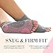 Ellaste Open Toe Yoga Socks – Non Slip Half Toe Sock with Anti Skid Grip for Yoga Pilates Barre: for Women Girl (Gray, Large)