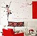 BIBITIME Beautiful Flower Wall Decal for Living Room Porch Nursery Couple Bedroom Vinyl Sticker Kids Room Decor Vinyl Mural (Reference, Dancing Girl Tree Branches Flowers)