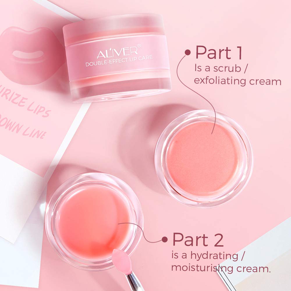 Lip Sleeping Mask, with Lip Scrubs Exfoliator & Moisturizer, Double Effect Lip Mask Overnight for Dry, Lip Masks Treatment Care, Cracked Lips, Peeling Lip Primer, Lip Repair Balm - Strawberry : Beauty