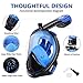 adepoy Full Face Snorkel Mask, Snorkeling Mask for Adults and Kids with Detachable Camera Mount, 180 Degree Large View Dry Top Set Anti-Fog Anti-Leak Blue-Black L/XL