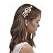 SWEETV Wedding Hair Comb Crystal Clip Pearl Hairpin Rhinestone Bridal Hair Accessories for Bride Bridesmaid, Gold