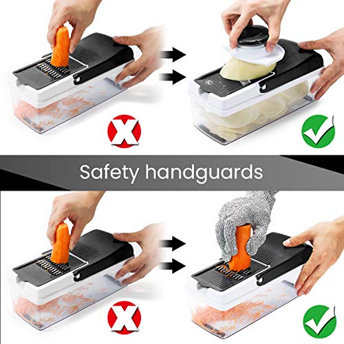 Vegetable Chopper, TATUFY 10 in 1 Mandoline Slicer Food Chopper Cuber Cutter Onion Dicer, Veggie Slicer Manual for Garlic, Cabbage, Carrot, Potato, Tomato, Fruit, Salad