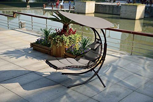 Luna Free Floating Canopy Shaded Cushioned Swinging Chair with All Weather Fabric Cushions